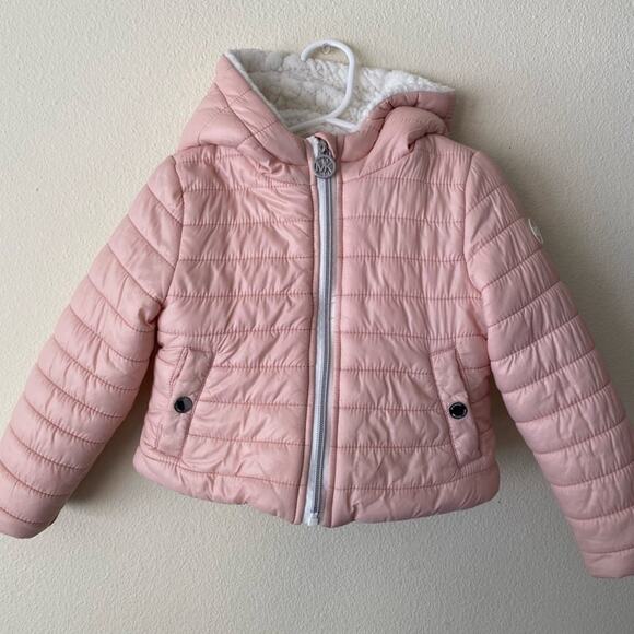 Michael Kors fleece Sherpa lined puffer coats jacket for girls 4T FREE SHIPPING - Picture 8 of 12